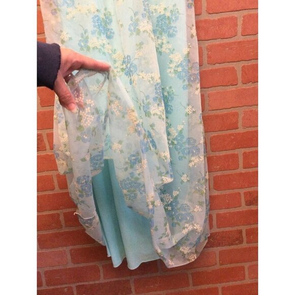 Vintage Chic Lingerie Co Womens Night Gown Dress Size M Floral Sheer Overlay Sle - Picture 5 of 9